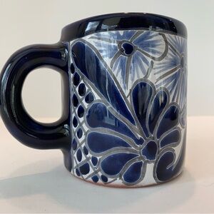 Talavera Blue & White Pottery Mug